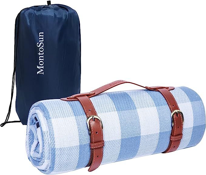 MontoSun Large 59x79'' Picnic Blankets Handy Beach Picnic Blanket Outdoor Lawn Mat 3 Layered Blan... | Amazon (US)