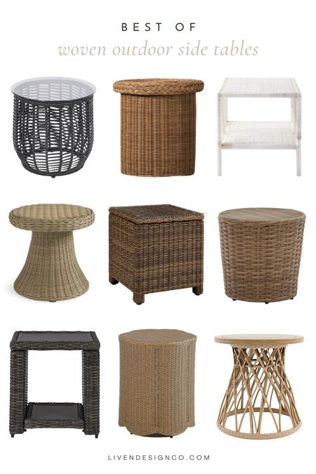 Outdoor woven side table. Outdoor wicker side accent table. Patio table. Patio drum table. Rattan table. White patio table. Storage accent table. 

#LTKSeasonal #LTKHome #LTKSaleAlert