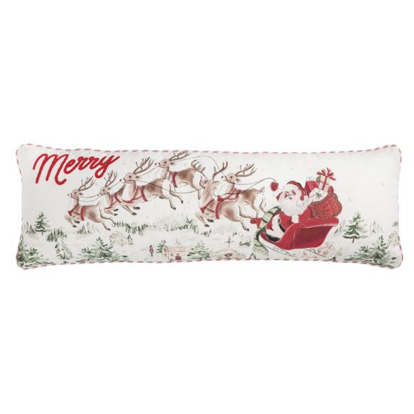 Santa Scene Christmas Pillow | Mud Pie