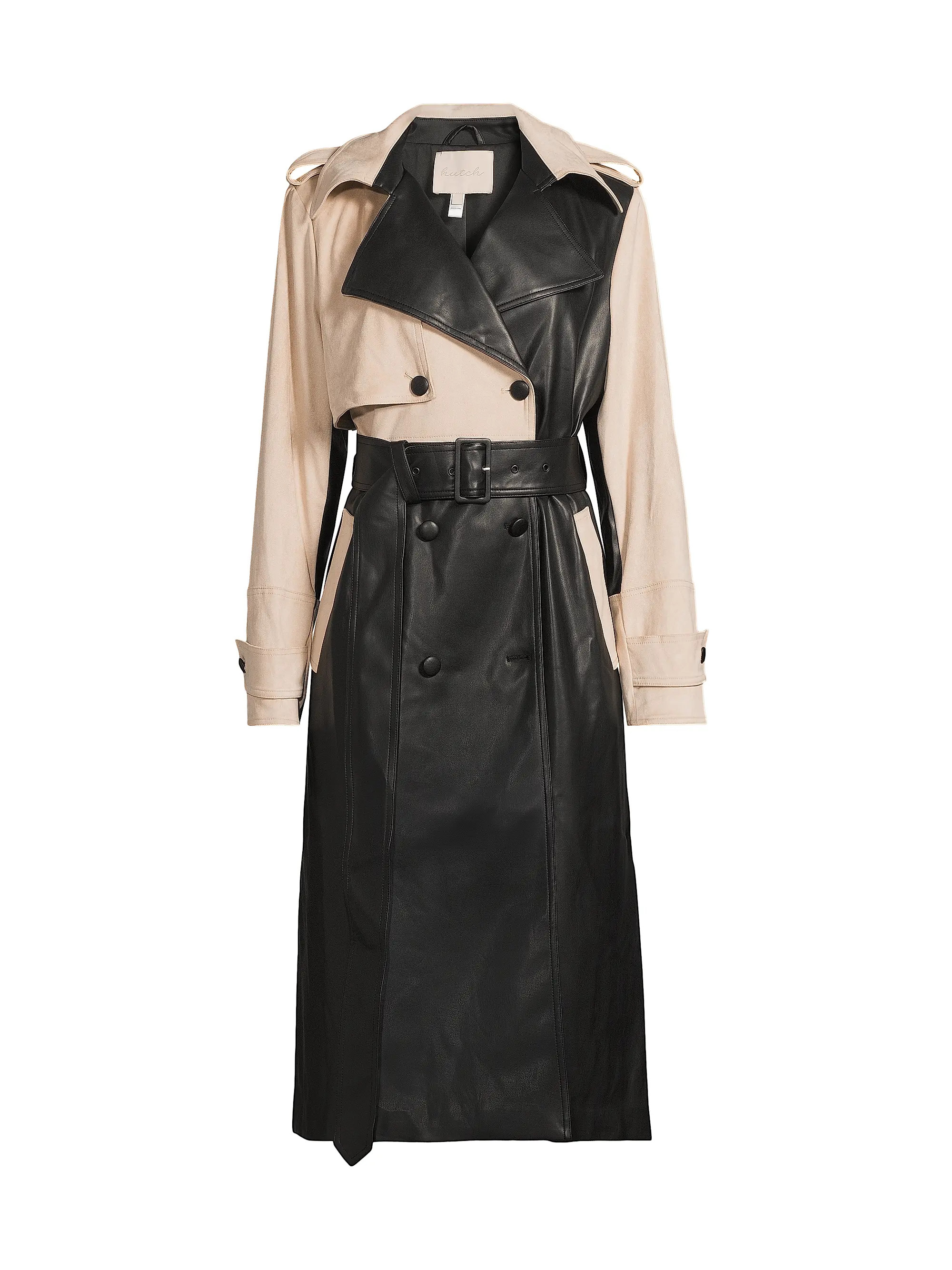 Stasia Faux Leather Trench Coat | Saks Fifth Avenue