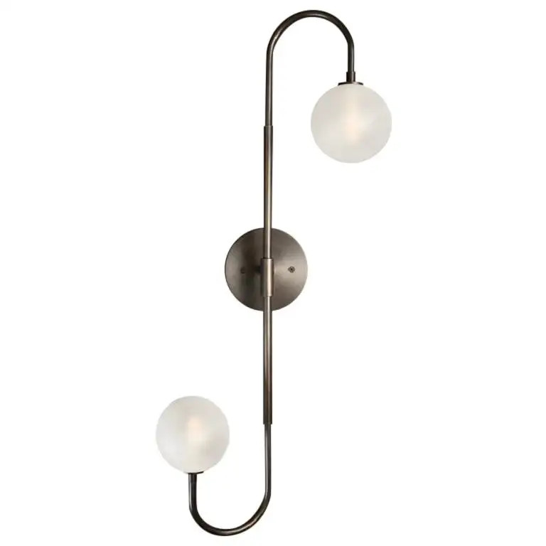 Piega Wall Lamp or Flushmount in Oil-Rubbed Bronze & Glass by Blueprint Lighting | 1stDibs