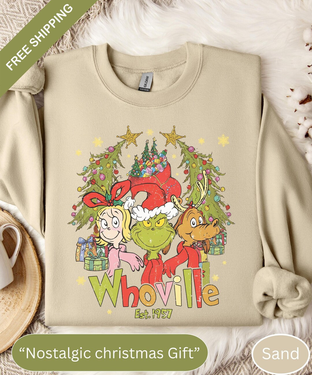 Whoville Est 1957 Vintage Christmas Sweatshirt,nostalgic Holiday Sweater,retro Whoville Holiday S... | Etsy (US)