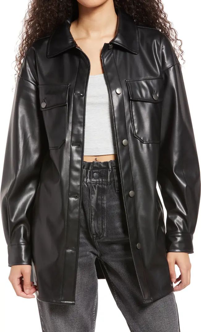 Faux Leather Shacket | Nordstrom