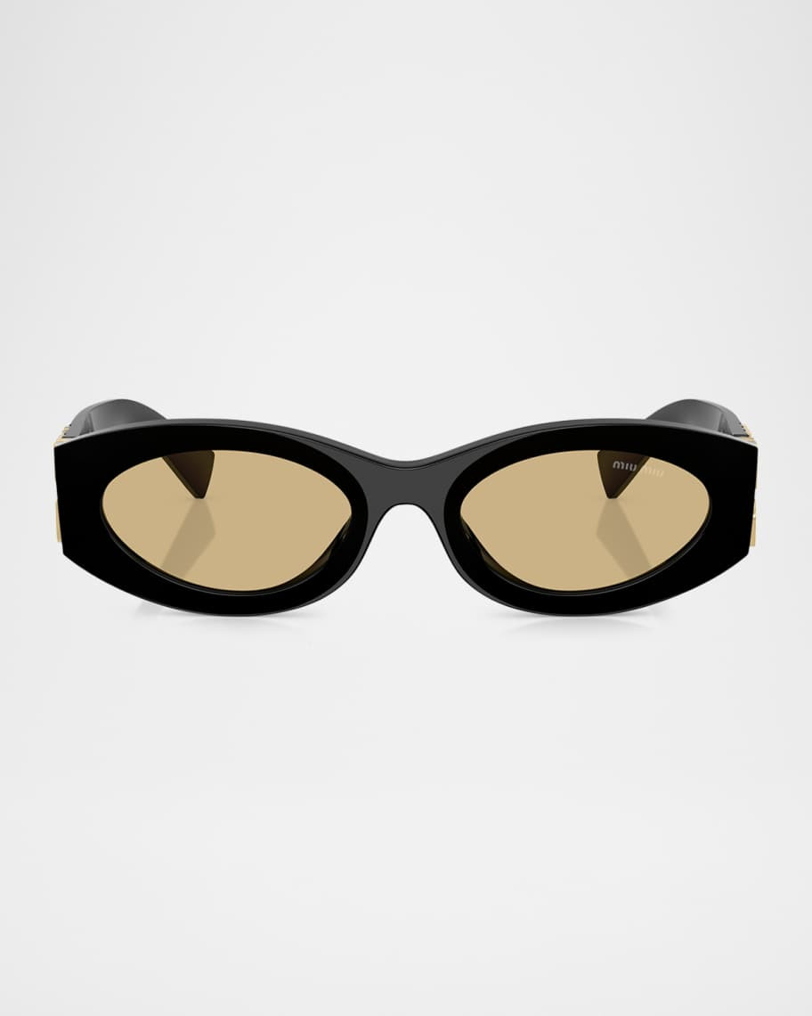 Miu Miu MU 11WS Acetate Oval Sunglasses | Neiman Marcus