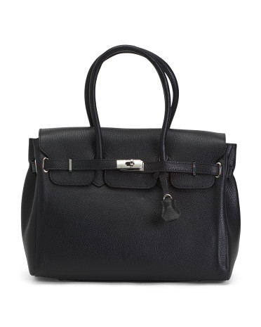 Made In Italy Leather Shoulder Strap Satchel | TJ Maxx