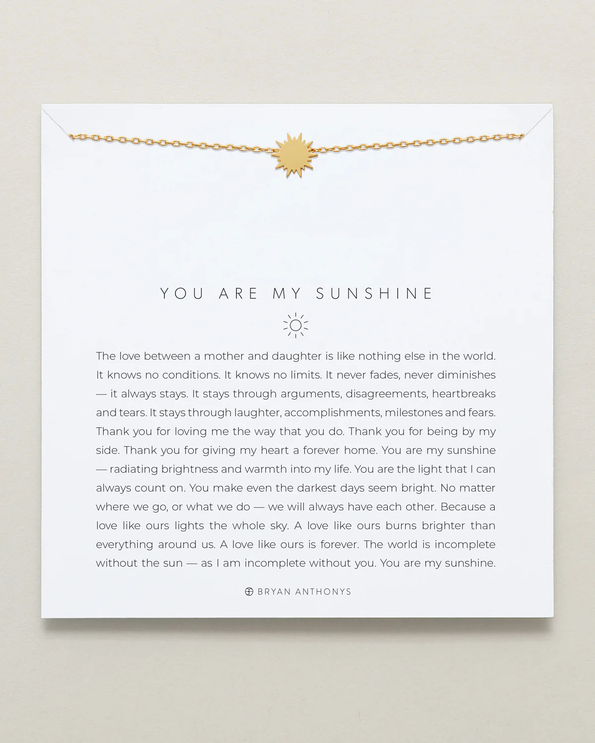 You Are My Sunshine Icon Necklace | Bryan Anthonys | Bryan Anthonys