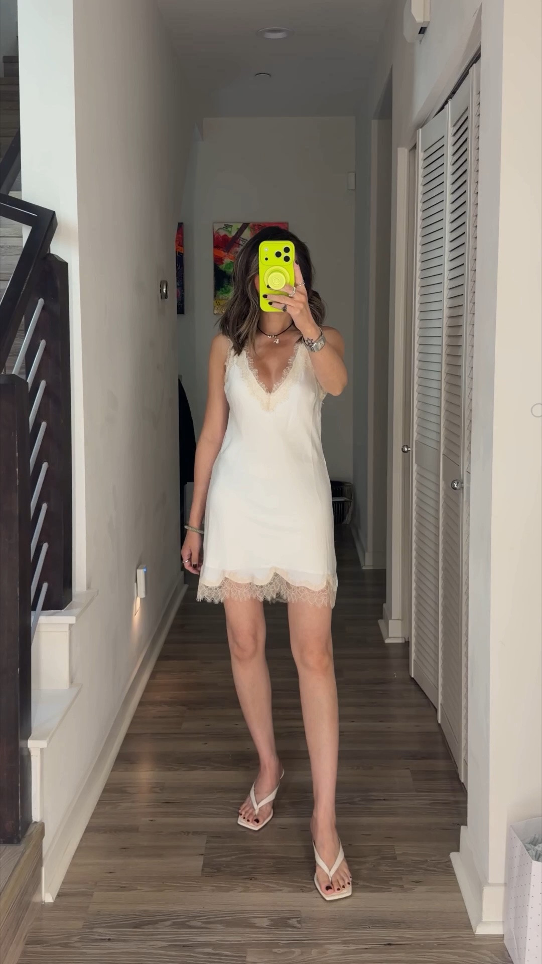 Summer outfits ⚡️ This lace mini dress is so chic. Love the deep v neck and lace details. Lace dresses are having a moment. This dress is versatile and can be styled many different ways. Grab it on sale from Aritzia right now. Comes in several colors. My thong kitten heel sandals look designer and is under $50. They’re so comfortable.

#LTKootd #LTKdayinmylife #LTKSaleAlert