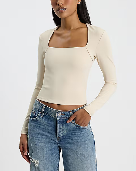 Body Contour High Compression Square Neck Tee | Express