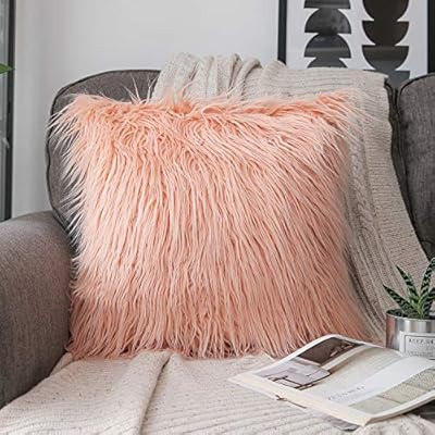 Phantoscope Luxury Series Throw Pillow Covers Faux Fur Mongolian Style Plush Cushion Case for Cou... | Amazon (US)