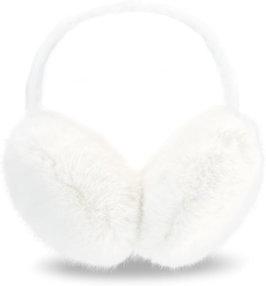 Ear Muffs for Women Faux Fur Winter Girls Earmuffs Fluffy Adjustable Ear Warmers Cute Ear Covers | Amazon (US)
