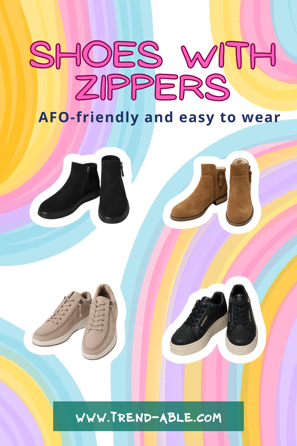 Shoes with zippers that make getting dressed easier. These are easy-on styles for AFOs, orthotics, and anyone who needs a little extra room or a wider opening. I included supportive zip sneakers, booties, and comfortable everyday options.

#trendable #Shoes #AFOs
 

 #LTKootd #LTKWorkwear #LTKBump