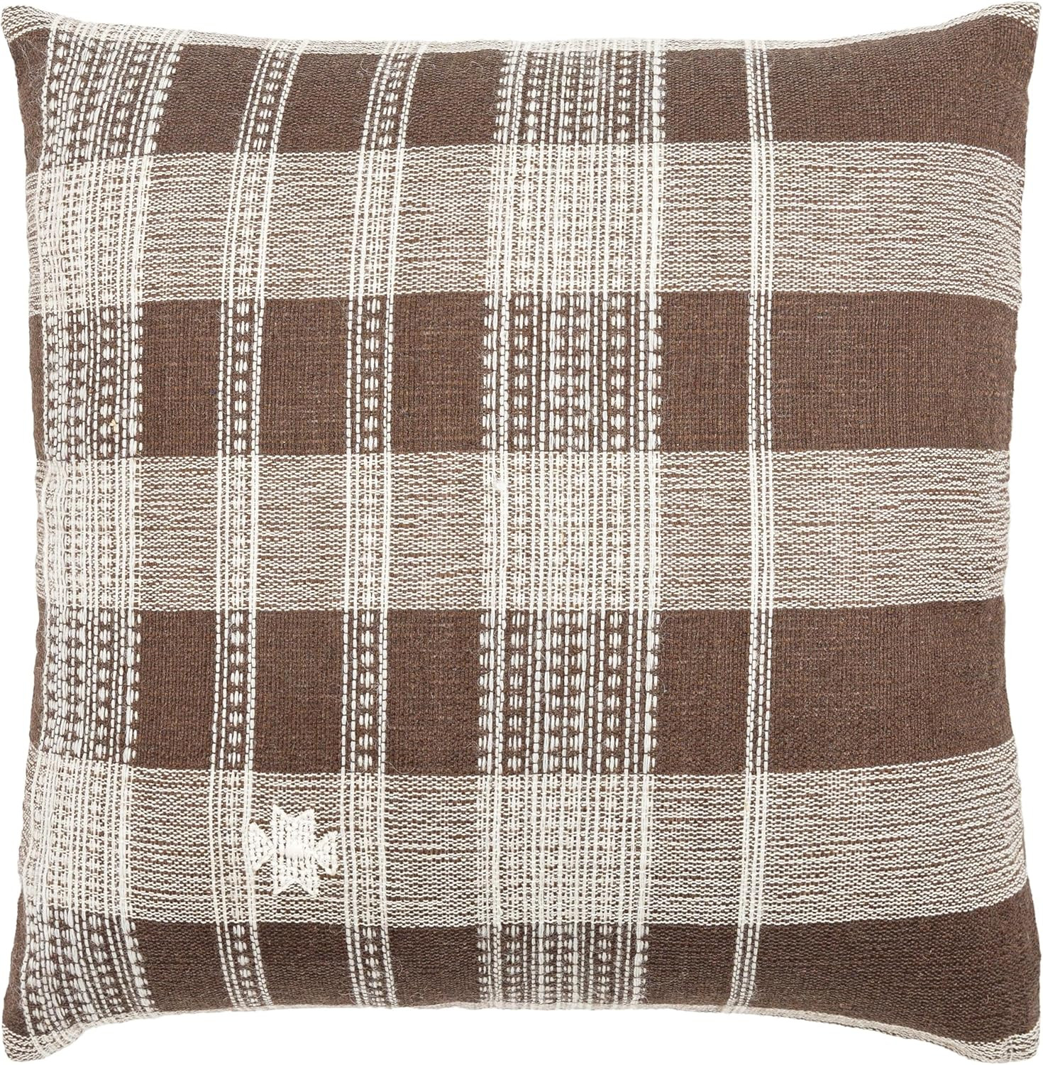 Livabliss x Becki Owens Modern Myrna Accent Pillow Cover with Polyfill Insert, 20" L x 20" W, Bro... | Amazon (US)