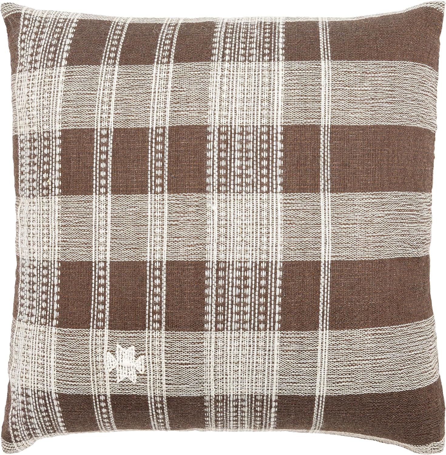 Surya x Becki Owens Modern Myrna Accent Pillow Cover only, 18" L x 18" W, Brown | Amazon (US)