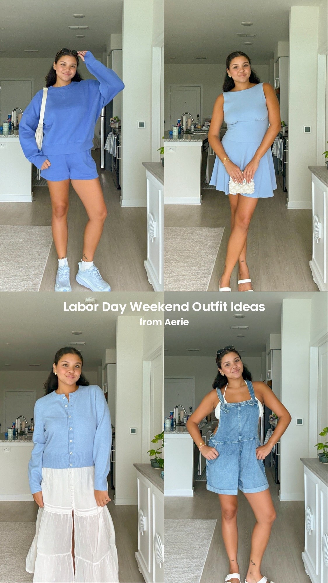 My fav outfits from @aerie i’m wearing this labor day weekend 💙  #AerieREAL #AeriePartner 