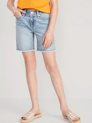 High-Waisted Cut-Off Jean Bermuda Shorts for Girls | Old Navy (US)