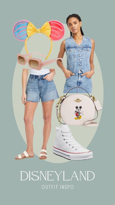 Classic comfy and cute outfit for Disneyland!! Denim top and shorts are from Target! Styled them with my Macaron Minnie ear headband, Mickey purse, sunnies and high top chucks!!

#LTKshoecrush #LTKstyletip #LTKtravel