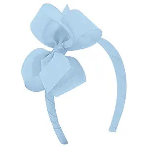Wee Ones Girls' Classic Grosgrain Girls Hair Bow on Matching 3/4" Wrapped Headband, Medium, Mille... | Amazon (US)
