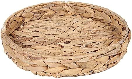 Woven Round Fruit Tray, Perfect Home Storage，Water hyacinth Woven，Handmade Woven Wicker Baske... | Amazon (US)