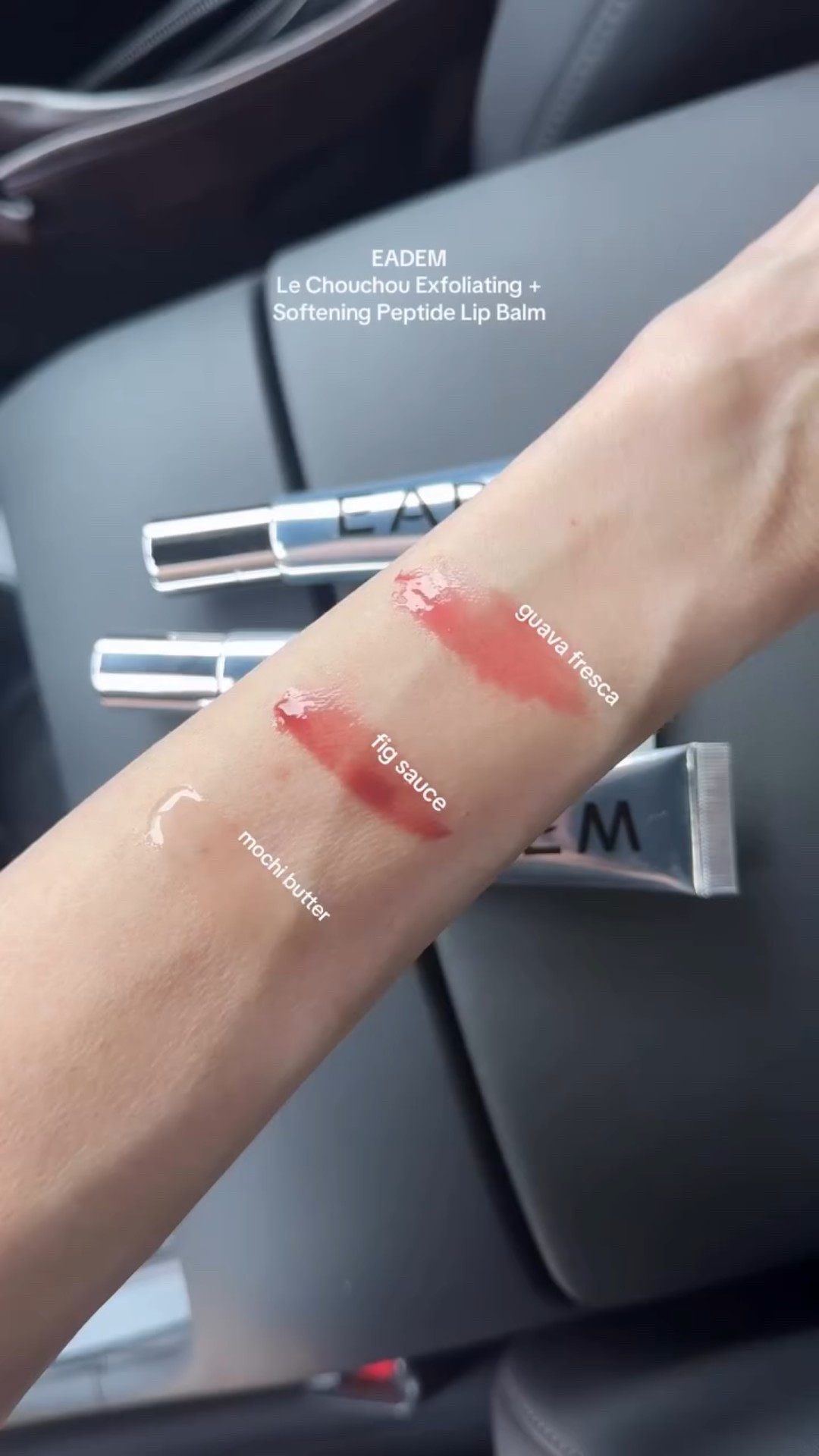 EADEM Le Chouchou Exfoliating + Softening Peptide Lip Balm
🩷Guava Fresca
❤️Fig Sauce
🤍Butter Mochi 

Comment LIPS for the link! 

Beauty, self care, lippy collection, lip gloss, lip balm