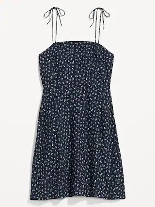 Fit & Flare Printed Tie-Shoulder Mini Dress for Women | Old Navy (US)