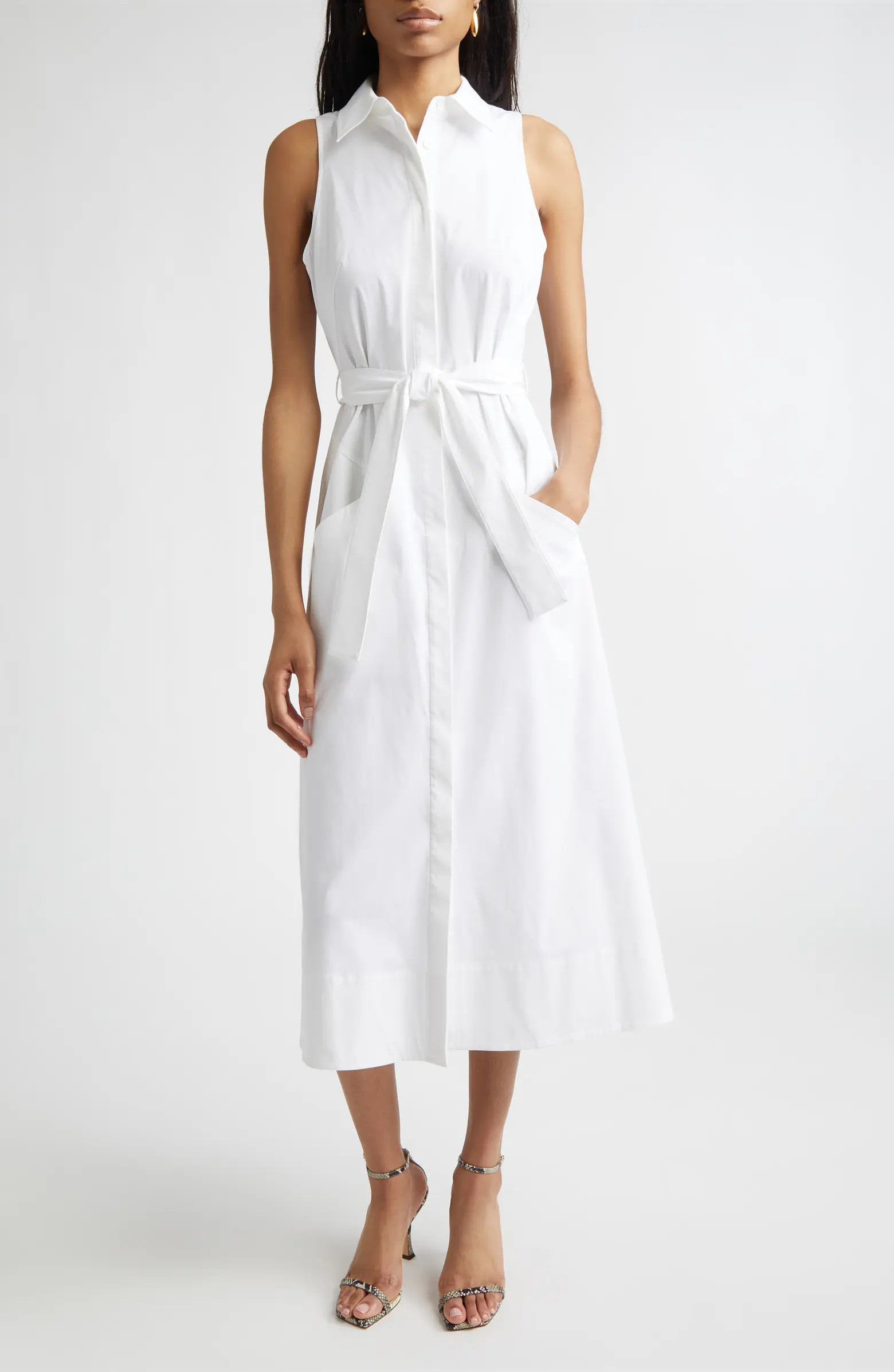Darcey Tie Waist Midi Shirtdress | Nordstrom