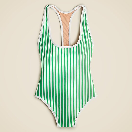 Racerback one-piece swimsuit in stripe | J. Crew US