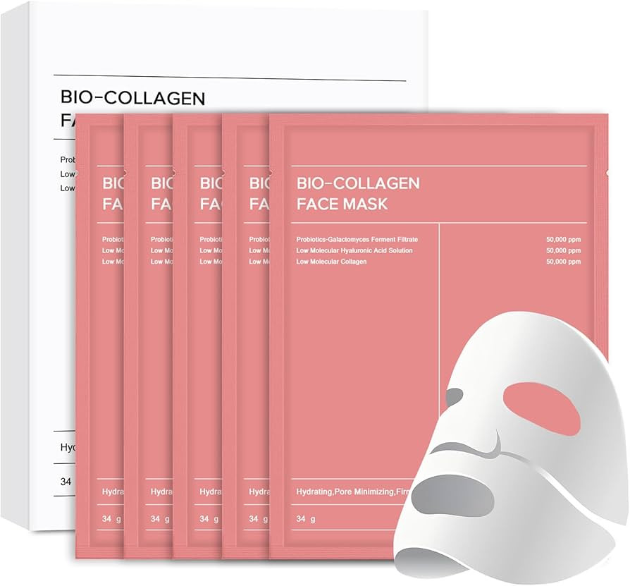 Bio Collagen Overnight Hydrogel Mask - Face Mask for Glass Skin, 5 Pcs - Deep Hydration & Anti-Ag... | Amazon (UK)