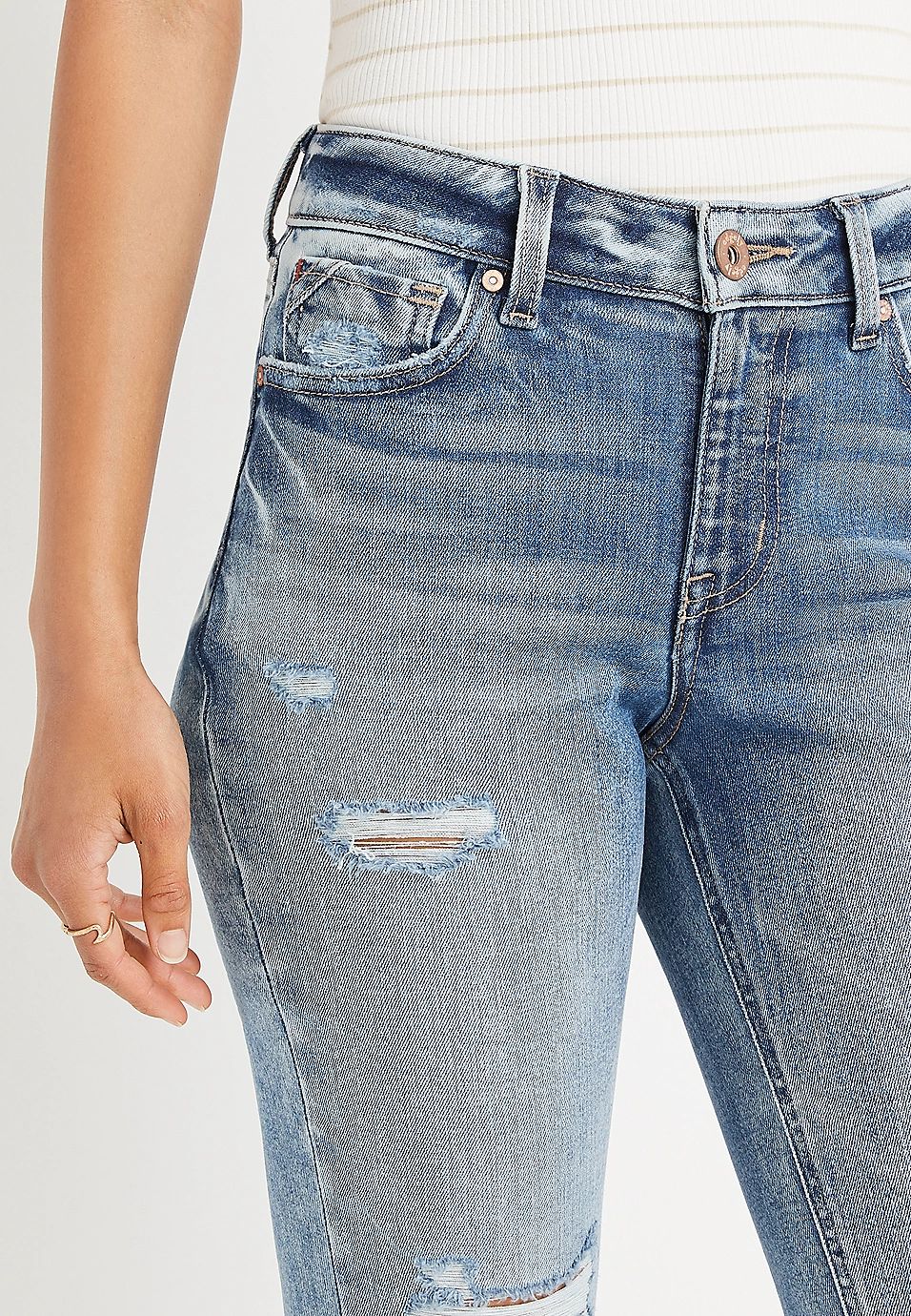 edgely™ Straight High Rise Ripped Cropped Jean | Maurices