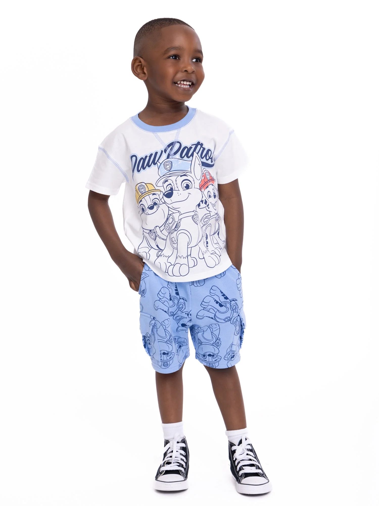 Paw Patrol Toddler Boys Short Sleeve T-Shirt and Shorts Set, 2-Piece, Sizes 12M-5T | Walmart (US)