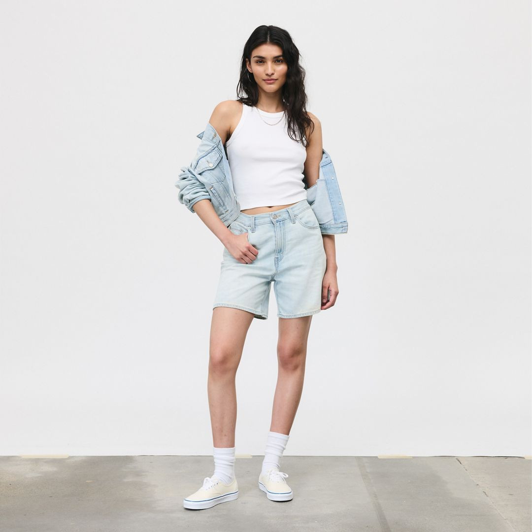 Levi's High Rise Baggy Linen+ Denim Lightweight Women's Shorts 29 | Levi's US