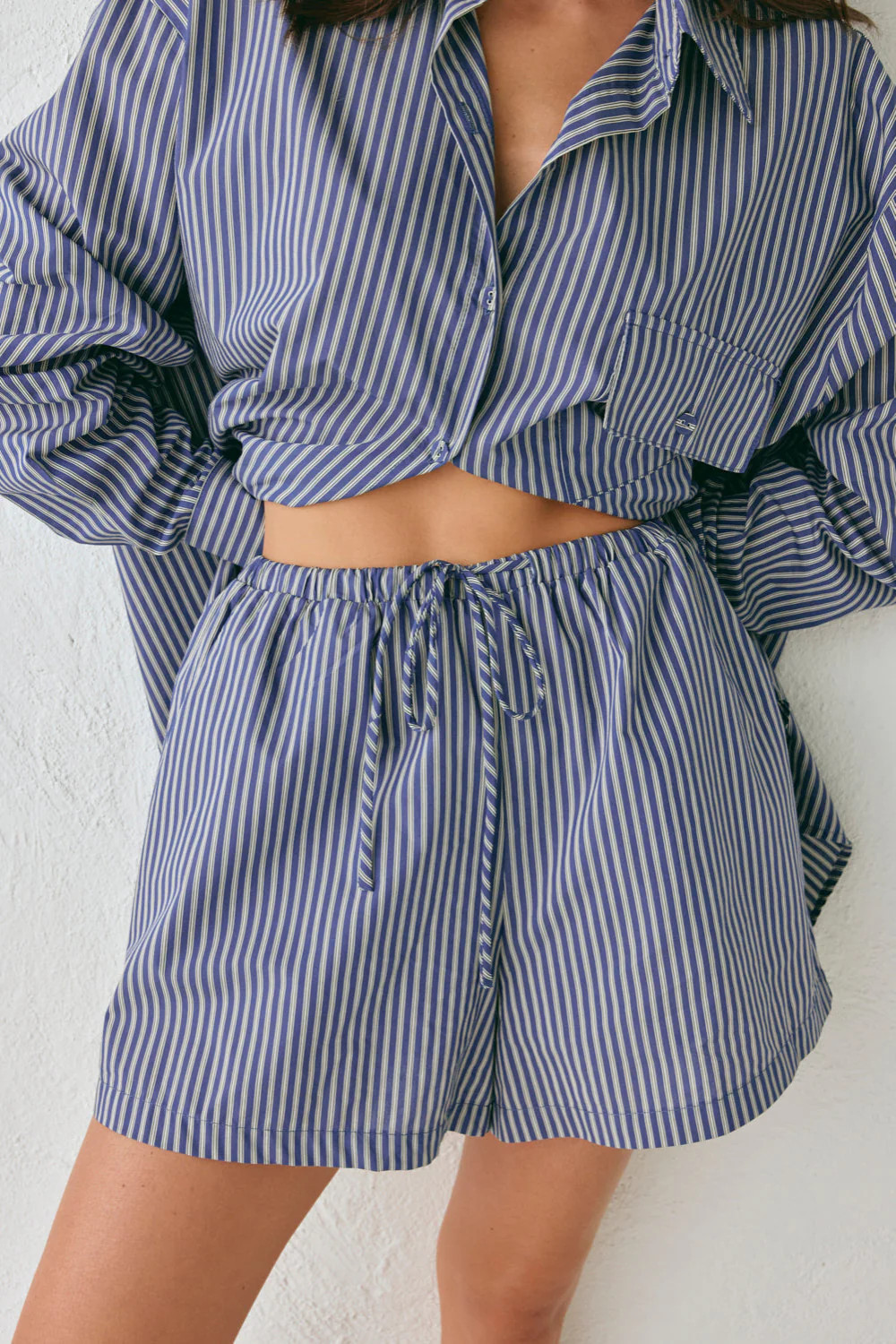 Annika Shorts Navy Stripe | VRG Grl