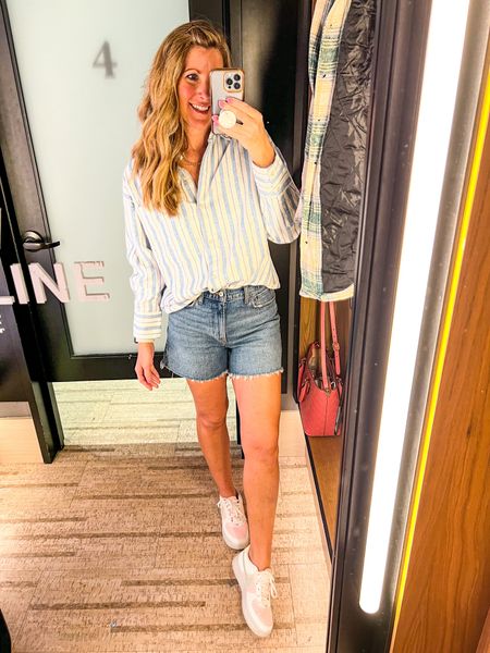 A little Abercrombie spring try on! Loving this linen top and denim shorts combo. Truly a spring staple! 

#LTKSeasonal #LTKFind #LTKU