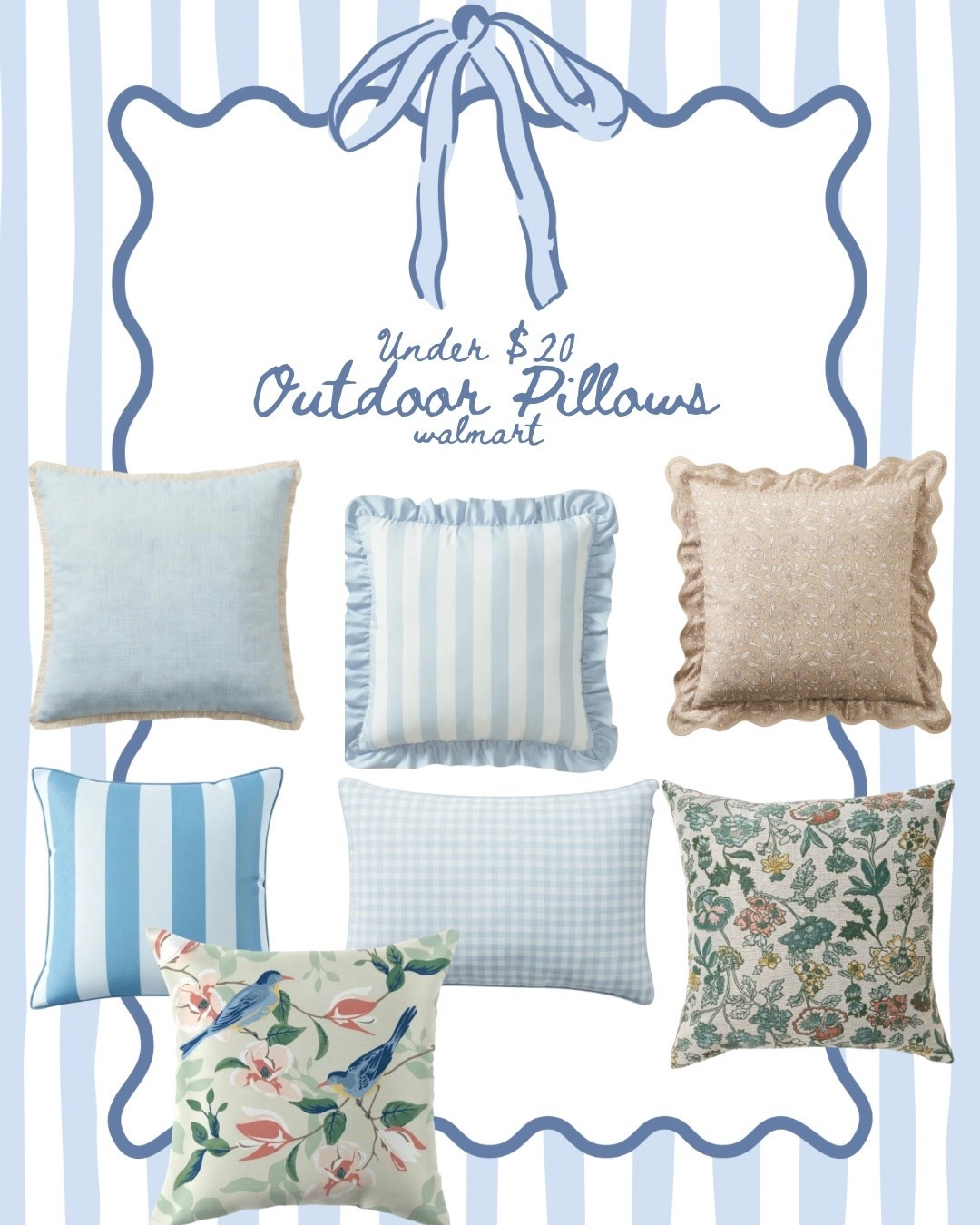 The most beautiful outdoor pillows for spring from Walmart, all under $20! 

#LTKSeasonal