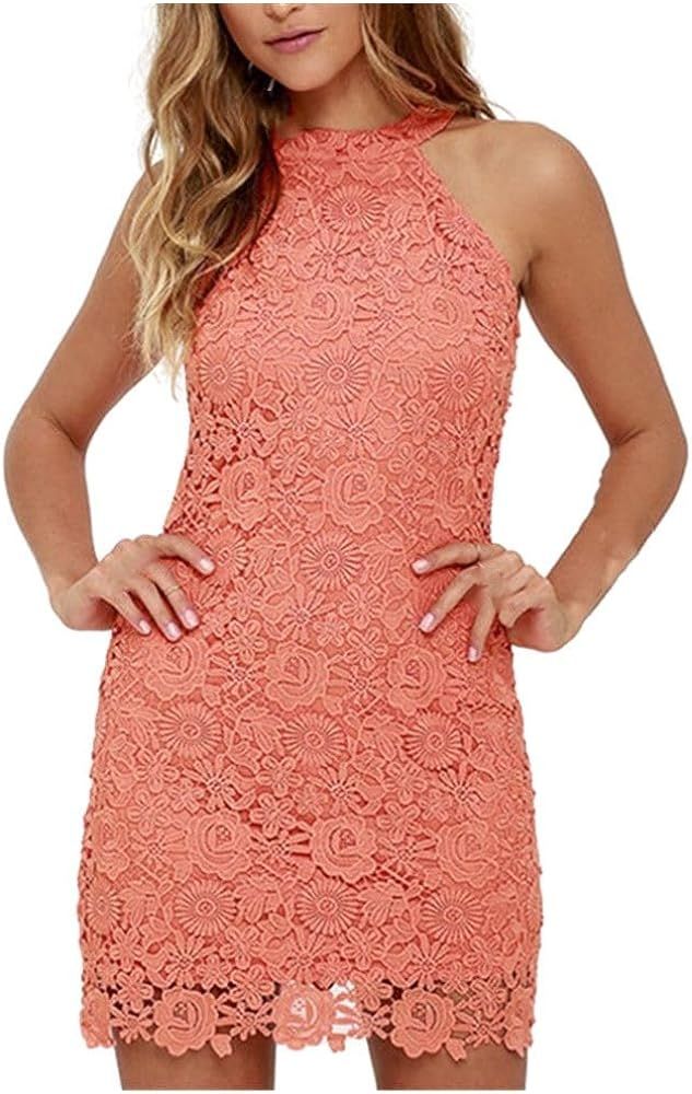 Cold Shoulder Mini Women's Dress Hollow Out Dresses Summer Female | Amazon (US)