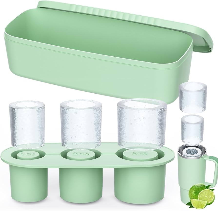 Ice Cube Tray for Stanley Cup with Lid and Bin, for Stanley Ice Mold Tumbler 30-40OZ for Freezer,... | Amazon (US)