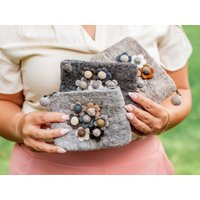 Small Floral Makeup Bag Or Coin Pouch Trio | Flower Purse Set Handmade Gift For Mom, Gardener, Bridal Teacher Gift | Etsy (US)