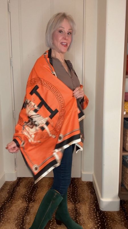 Wrap up in this beautiful wrap. It is a great look a like to my favorite iconic brand. It is so soft. Wear it over a dress, a tee, a turtleneck or have it on your patio for those cool nights by the firepit. 
It comes in #wrap #shawl #throw 

#LTKstyletip #LTKfindsunder50 #LTKSeasonal