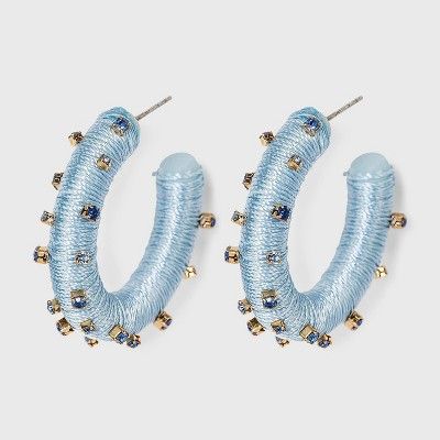 SUGARFIX by BaubleBar Studded Hoop Earrings - Light Blue | Target