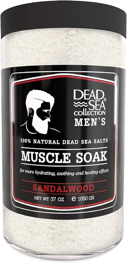 Dead Sea Collection Bath Salts for Men - Muscle Recovery Bath Soak - Sandalwood Mens Natural Sea ... | Amazon (US)