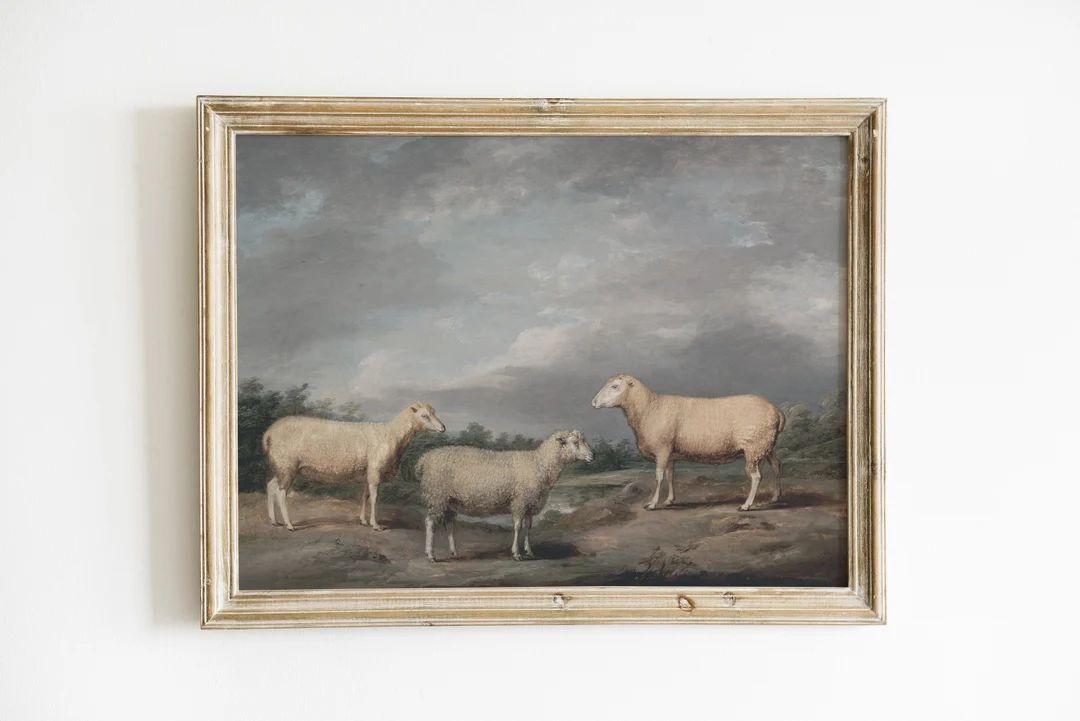 Vintage Nursery Print Antique Sheep Farmhouse Painting - Etsy Peru | Etsy ROW