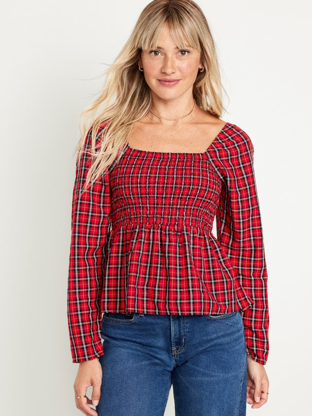 Smocked Seersucker Top for Women | Old Navy (US)