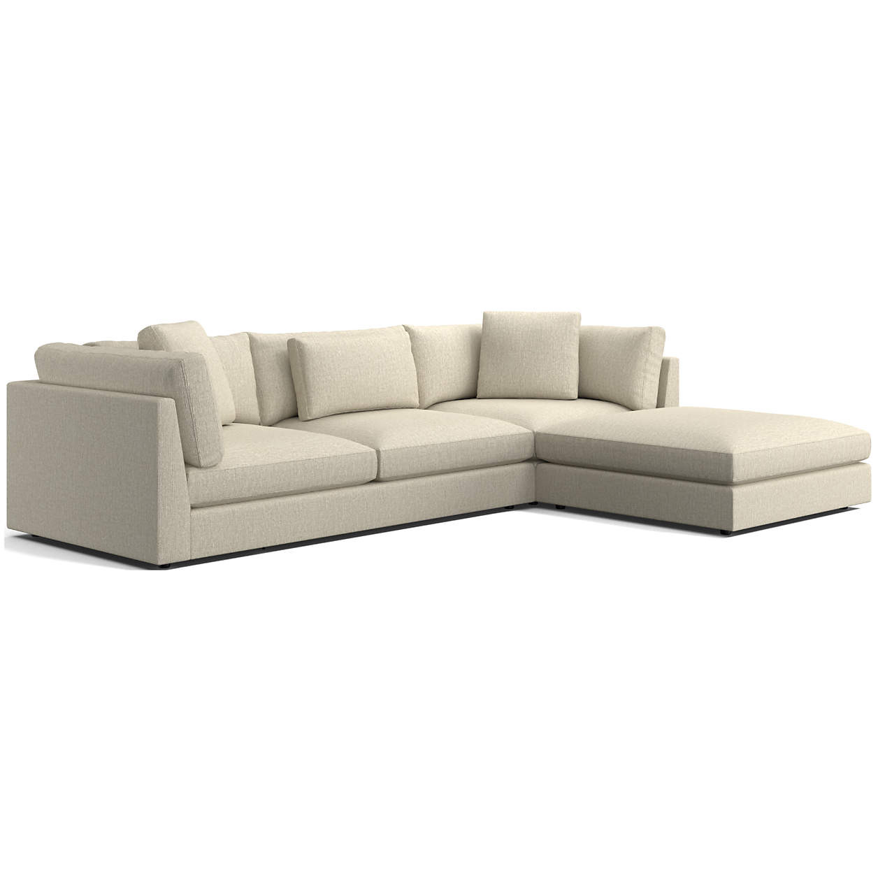Monterey Modular 3-Piece Reversible Sectional Sofa with Ottoman | Crate & Barrel | Crate & Barrel