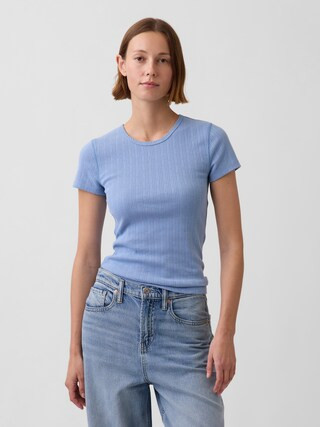 Pointelle Crewneck T-Shirt | Gap (US)
