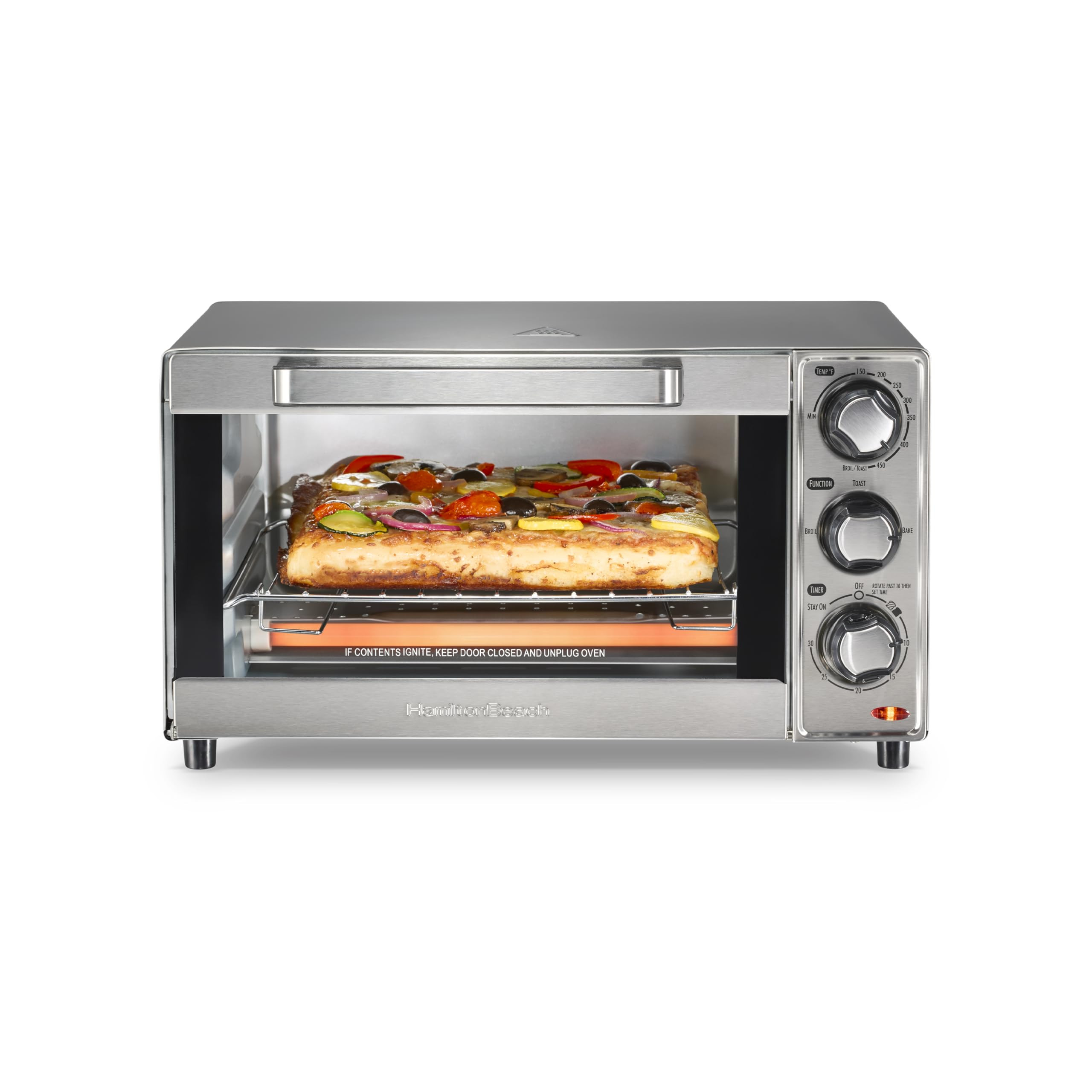 Hamilton Beach Countertop Toaster Oven & Pizza Maker Large 4-Slice Capacity, Stainless Steel (314... | Amazon (US)