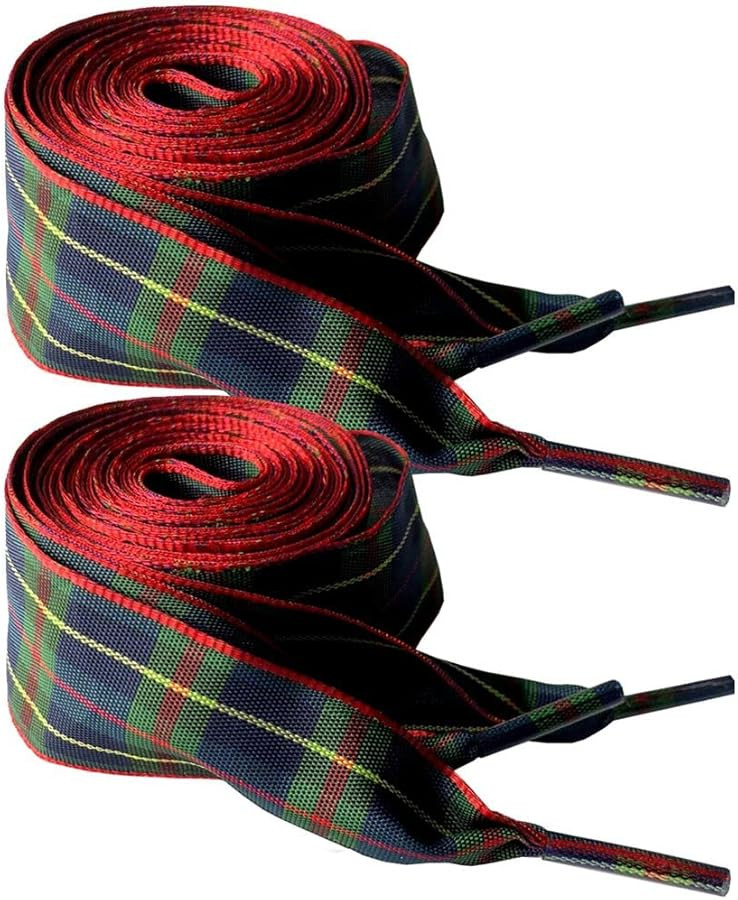 Goodlace 2 Pair 1 Inch Wide Ribbon Shoelaces Fabric Nylon Plaid Checkered Shoe Laces for Sneakers... | Amazon (US)