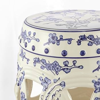 JONATHAN Y TBL1027A Lucky Coins 16" Chinese Ceramic Drum Garden Stool Bohemian, Coastal, Classic,... | Amazon (US)