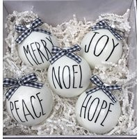 Rae Dunn Inspired Ornaments // Farmhouse Set Of 5 | Etsy (US)