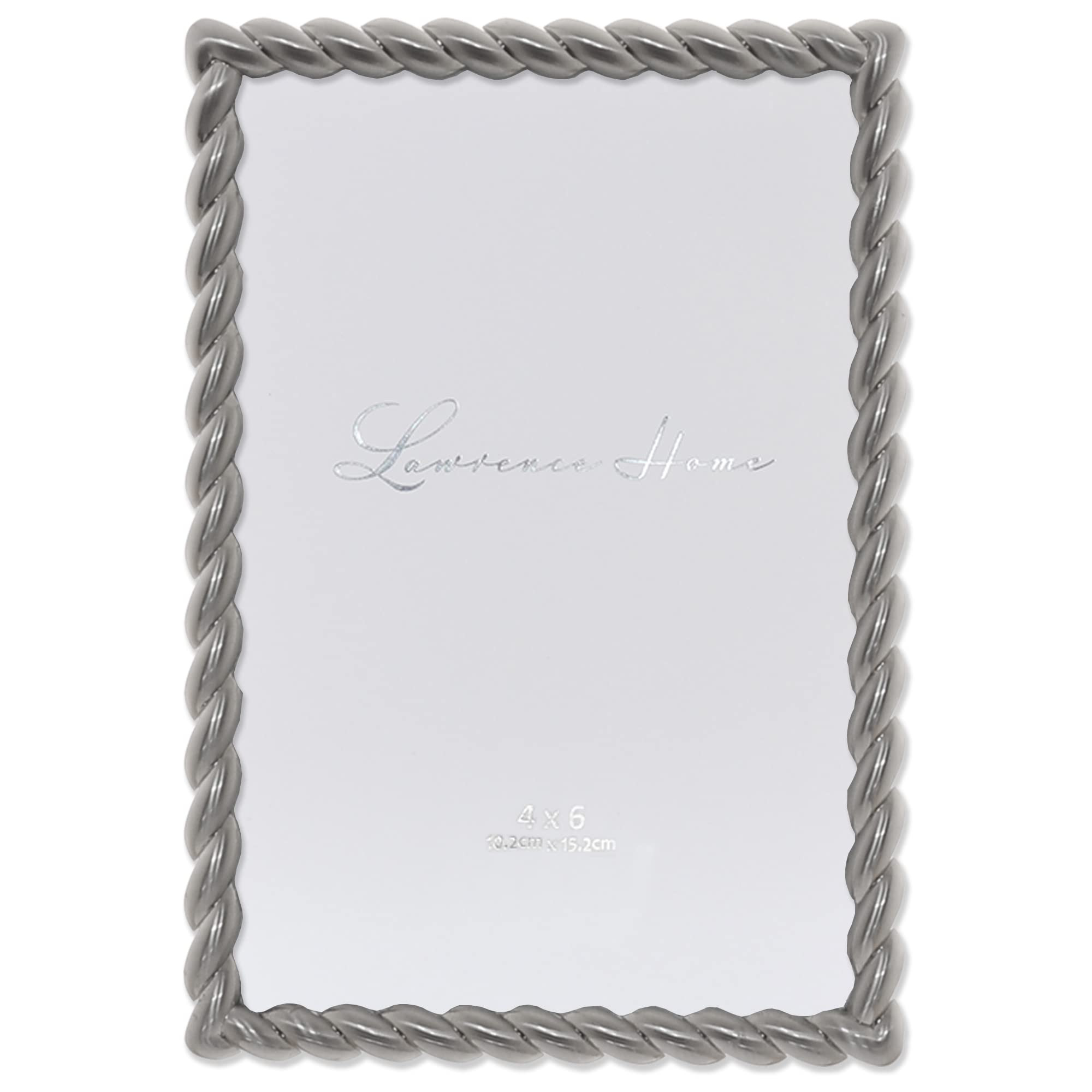Lawrence Frames 4x6 Brushed Nickel Metal Picture Frame with Rope Design | Amazon (US)