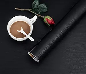 Abyssaly Black Wood Wallpaper 15.7 Inch X 118 Inch Peel and Stick Paper for Countertops, Authenti... | Amazon (US)