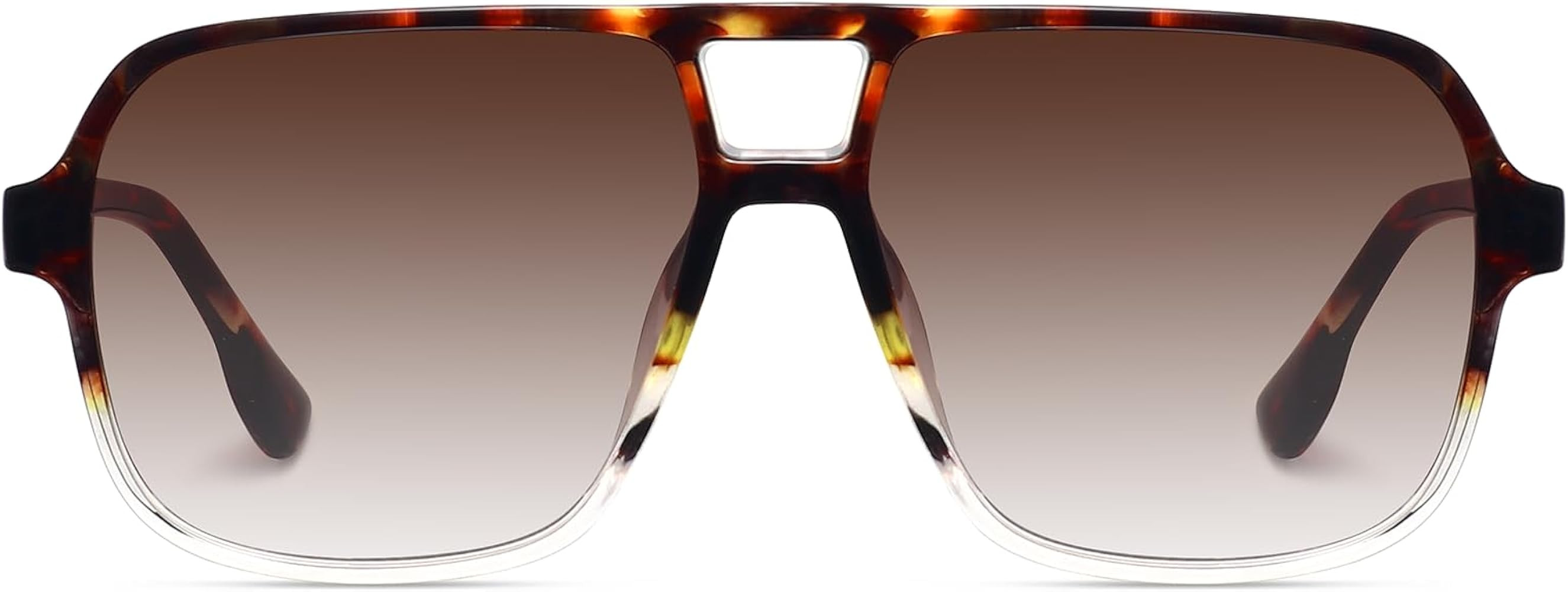 Classic Retro Aviator Sunglasses for Women Men Oversized Trendy Square Vintage Double Bridge Avia... | Amazon (US)